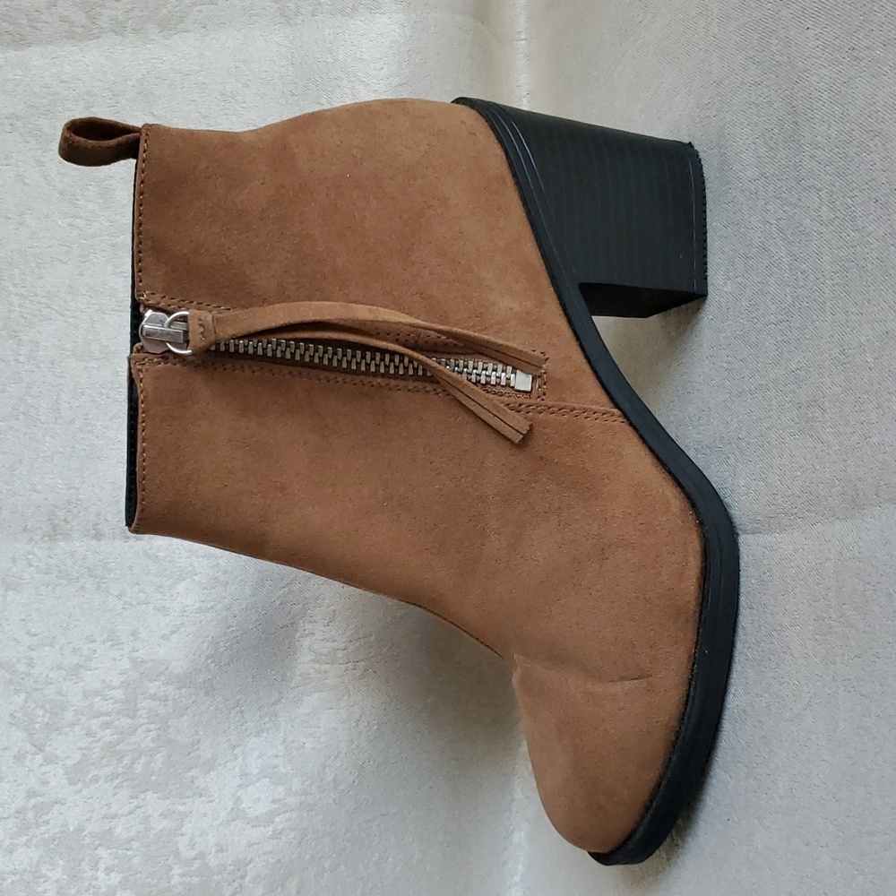 H&M Brown Faux Suede Ankle Boots SIZE: 5.5